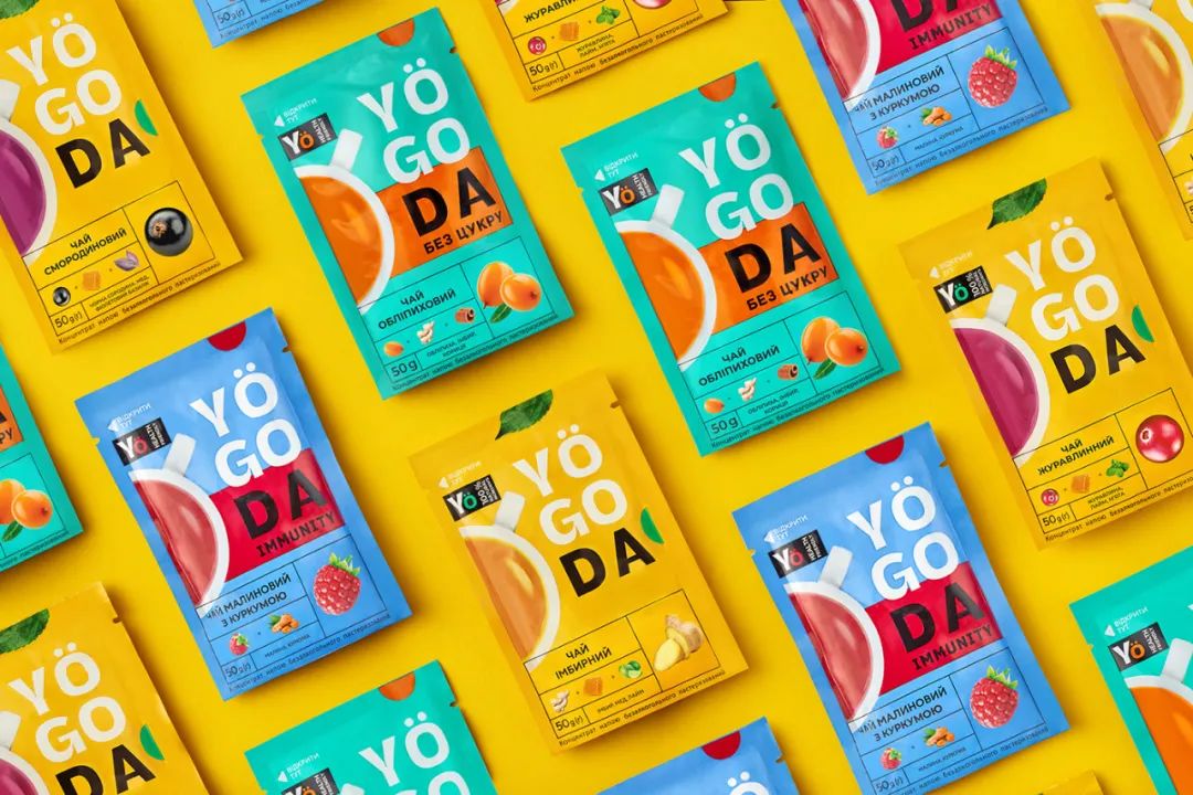 深圳品牌設(shè)計｜色彩的碰撞，當(dāng)瑜珈遇到漿果——烏克蘭Yogoda瑜珈漿果茶飲料包裝設(shè)計欣賞
